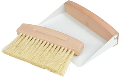 Tafelbezem en veegschep - Kruimelset - Snelle schoonmaak - Stijlvol design - 15.5 cm - Bruin wit