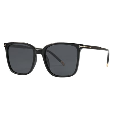 VueDeCerf Unisex Zonnebril - CAT 3 Zonnebril - UV380 - Vierkant - Zwart Montuur met Grijze Glazen