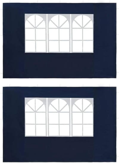 Zijpanelen Partytent - Tentwanden - Bescherming Buiten - Met Ramen - 300 x 195 cm - Blauw