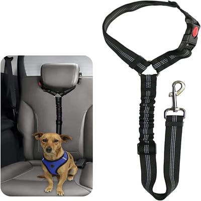 SnelShoppen - Hond Veilige Autogordel - Verstelbare Hondengordel voor Auto's - Hoofsteun Hond Autogordel Harnas Puppy - Elastische Hond Veiligheidsgor