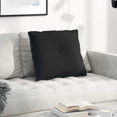 vidaXL - Rugkussen - Zwart - 60 - x - 50 - cm - Microvezel - Stof