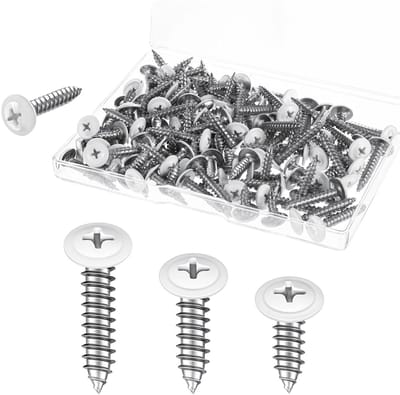 Dailygoods- Houtschroeven 120 stuks - Zelftappende Schroeven - M5 x 15/22/26 mm - Koolstofstaal - Ronde Kop - Praktische Set