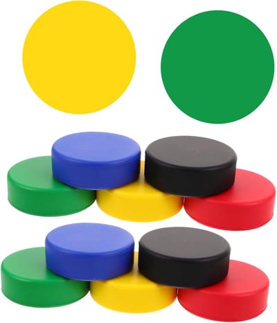 Trainings Pucks - Sport Oefenmateriaal - Vaardigheden Trainen - Lichtgewicht Polyurethaan - 7 x 7 x 2.5 cm - Multikleur