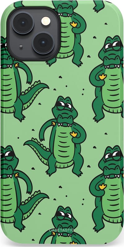 Casetastic hoesje geschikt voor Apple iPhone 14 Plus - MagSafe - Dubbellaagse bescherming - Kroko dans - Fashion Case - Mintgroen