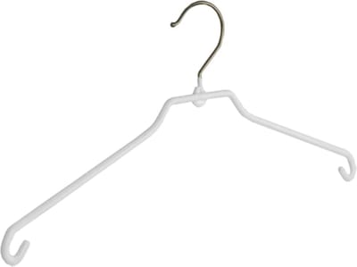 De Kledinghanger Gigant - Rokhanger - Volwassenen - 8340 - 50 Stuks - metaal - Wit - Anti-slip Coating - 40 cm - Kledinghanger - Kleerhanger (8340_01/50)