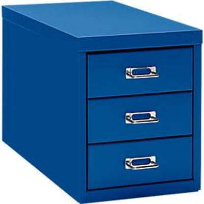 Ladekast A4, met 3 schuifladen, 330 mm hoog, gentiaanblauw