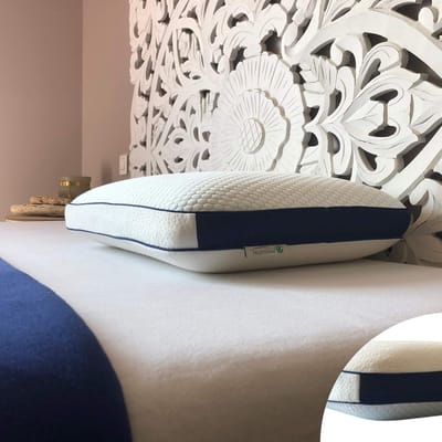 SnelShoppen - Premium Geheugenfoam Kussen voor Nekpijn - Antiperspirant Kussen met Hypoallergene Bamboe Hoes - Ergonomisch en Dubbelzijdig 60x40x12 cm