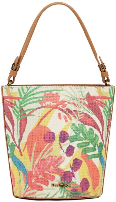 Desigual Schoudertas Handtas Sunara Cumbal Crossbody Bag Beige Crude Kleurrijke