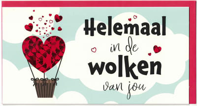 Wenskaart - kaart - Valentijn - Helemaal in de wolken van jou