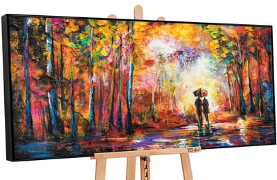 Canvas schilderij groot handgeschilderd romance abstract romantisch – YS-Art Gallery – Romantische wanddecoratie voor woonkamer – Schilderij voor slaapkamer en hal