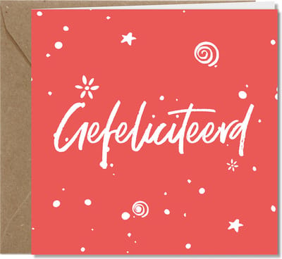Tallies Cards - Gefeliciteerd - Color & White wenskaarten
