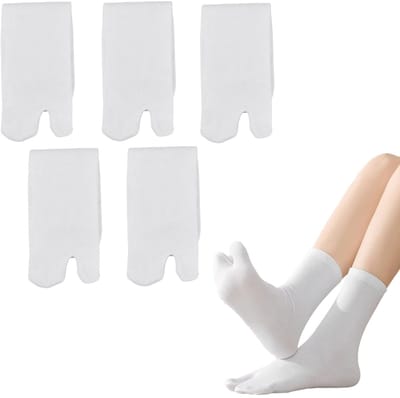 Dailygoods - Tabi Teensokken, uniseks, 5 paar, elastische teensokken, duim traditioneel, tabi-been van katoen, flip-flop teensokken voor vrouwen en mannen