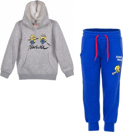 Minions Joggingpak / trainingspak - HAHAHA - grijs/blauw - maat 92/98 (3 jaar)
