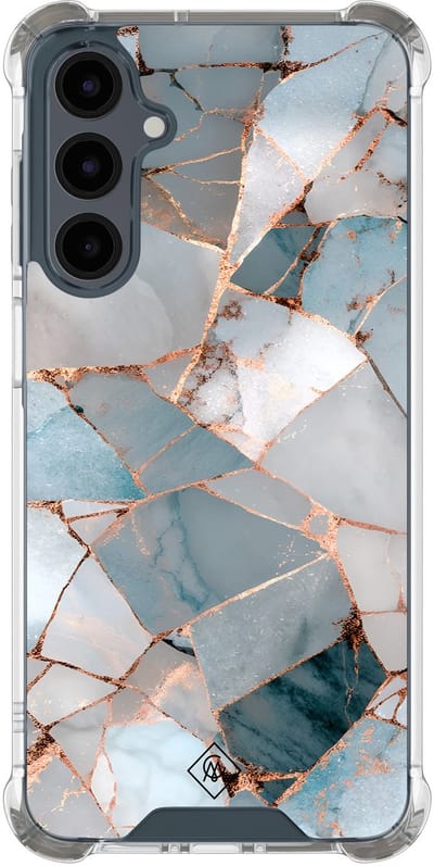 Casimoda® hoesje - Geschikt voor Samsung Galaxy A17 - Azure Geo - Shockproof case - Extra sterk - TPU/polycarbonaat - Blauw, Transparant