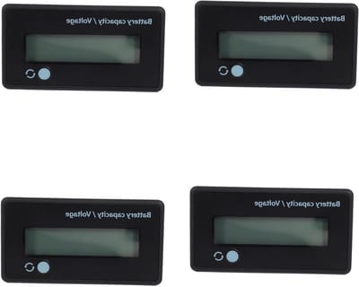 Batterij Indicator - Capaciteit Meter - Accu Status Controleren - Universele Spanning - 4 Stuks - Zwart