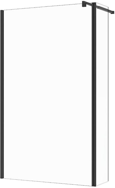 Vente-unique Inloopdouchewand met draaipaneel - Mat zwart - 6 mm glas - (120 + 40) x 200 cm - DAREN