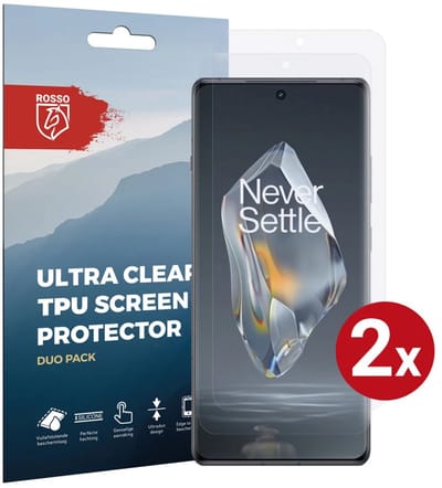 Rosso Screen Protector Ultra Clear Duo Pack Geschikt voor OnePlus 12R | TPU Folie | Case Friendly | 2 Stuks