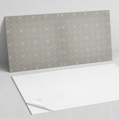 Coloray Wandpanelen Zelfklevend - Geometrisch bloemenpatroon PVC Wandpaneel - 100 cm x 50 cm - Grijs Wandbekleding Zelfklevend - 1 stuk - Mozaïeken Wandpanelen Zelfklevend - Wandbord Keuken - Wandpaneel Badkamer
