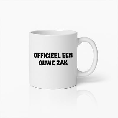 Officieel een Ouwe Zak – Grappige Pensioen Koffiemok – Perfect Cadeau voor Papa of Opa