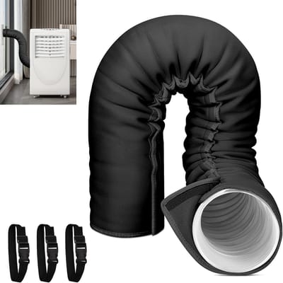 KZQ Isolatiehoes Voor Afvoerslang Mobiele Airco, Geschikt Voor 13 En 15 Cm, Met 3 Verstelbare Banden, Zwart