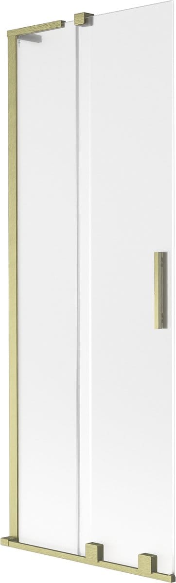 Mexen Velar L badwand 2-delig schuifbaar 70 x 150 cm, ijs, goud geborsteld - 896-070-003-31-55