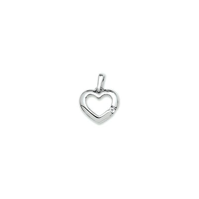 hanger hart zirkonia zilver gerhodineerd