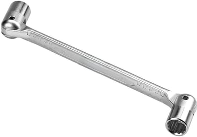 Scharnierende steeksleutel - Koppelbare sleutel - Mechanisch werk - Compact en veelzijdig - 24 x 27 mm - Metaal