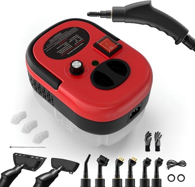 SP® Stoomreinigers - Hogedruk Stoomreiniger - Multifunctionele Stoomreiniger - Rood en Zwart - 15cm x 20cm x 13cm