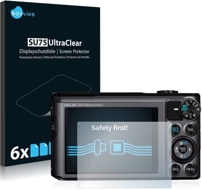 Savvies - Screenprotector voor Canon PowerShot SX720 HS - Folie Beschermfolie transparant 6 Stuks