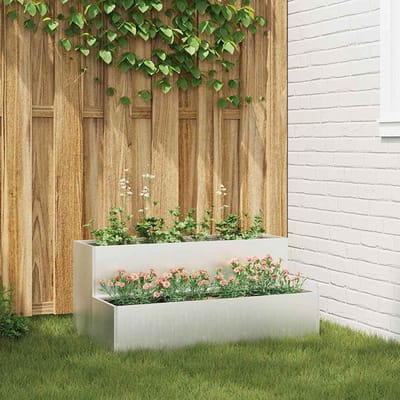 vidaXL - Plantenbak - Zilver - 100 - x - 60 - x - 45 - cm - Roestvrij - staal