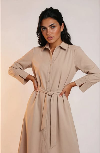 MI PIACE - Travel Jurk Uni 202092 Latte - Maat : XS