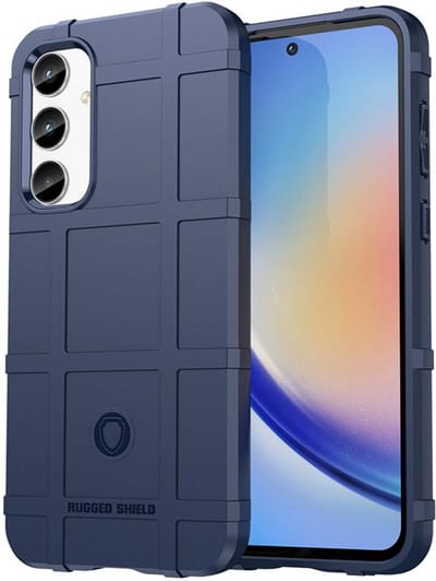 MobyDefend Hoesje - Geschikt voor Samsung Galaxy A35 - Rugged Shield TPU Backcover - Blauw