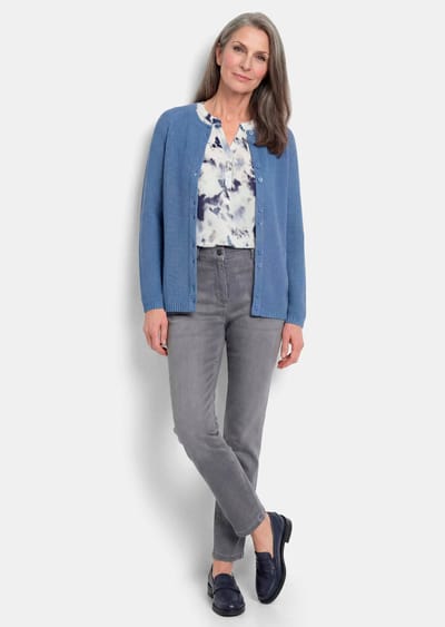Tricot jasje van puur katoen - rookblauw - Gr. 19 van Goldner Fashion