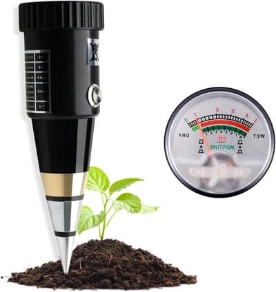 Bodemtester pH en Vochtigheid - Bodemvochtigheidsmeter pH-meter - Plantenverzorging - Nauwkeurige metingen - pH 3-8 Vocht 1-8 - Zilver