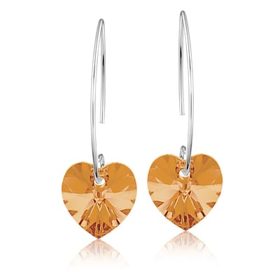 Montebello Oorbellen Pippa HZ112 - Swarovski Hart - 925 Zilver Gerhod. - Ø14mm - 40mm