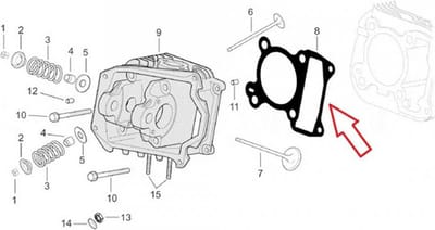originele motorafdichting voor scooter piaggio 125 vespa lxv 2006-2013 82681r nieuw