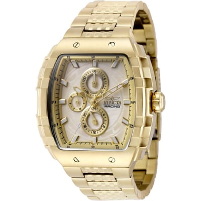 Invicta S1 Rally 50242 Herenhorloge - Quartz Uurwerk - Roestvrij Staal met Gouden Wijzerplaat - 47 mm