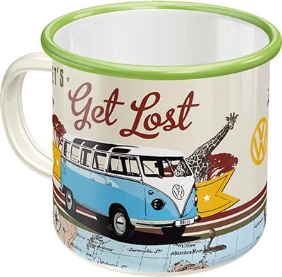 Emaille beker VW Bulli Let's Get