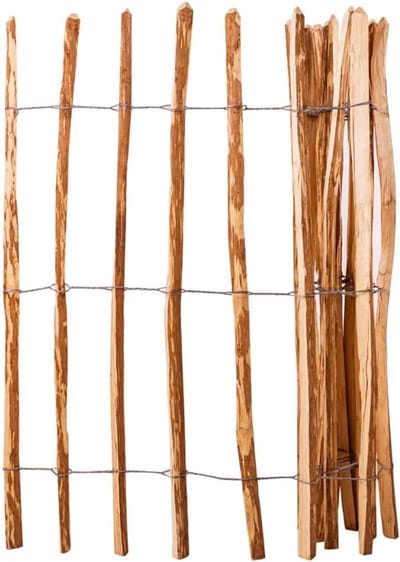 Houten Latten Scherm 120x250 cm - Natuurlijk Hazelnoothout Tuinafscheiding