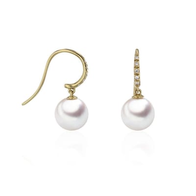 Luna-Pearls - 312.1623 - Oorhaken - 585/-Geel goud met Zoetwater gekweekte parel