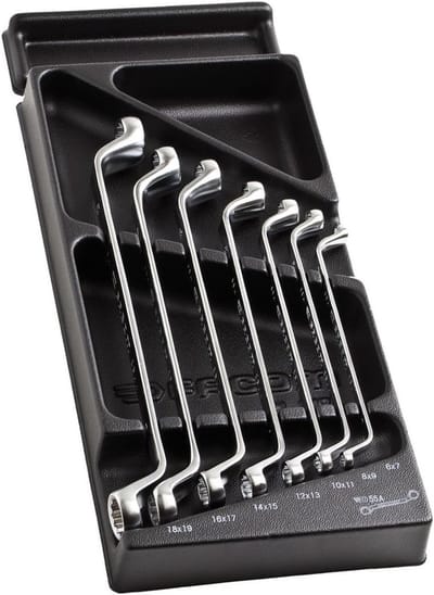 Ringsleutel Module - Sleutelset - Werkplaats Gebruik - 7 Delige Set - 260 Gram - Zilverkleurig