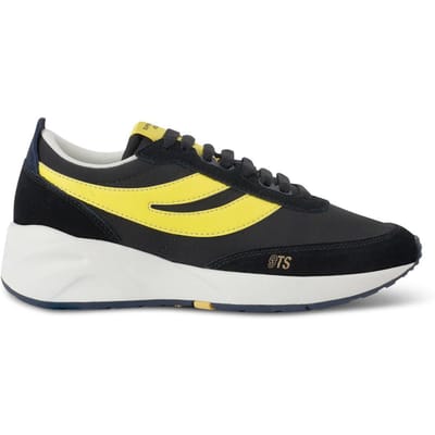 Superga Unisex Training 9TS Slim Suede Trainers voor Volwassenen (Zwart/Zonnebloem/Navy)