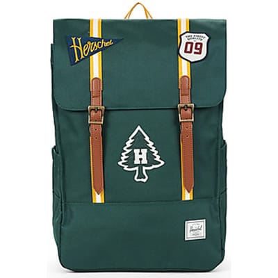 Herschel vrijetijdsrugzak rugzak met laptopvak Survey Backpack 20 L Patches Green Gables donkergroen