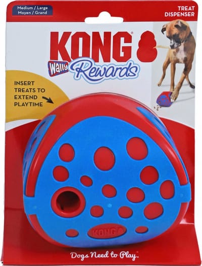 Kong Rewards Wally - Hondenspeelgoed - Ø12.5 cm Rood Blauw M/L