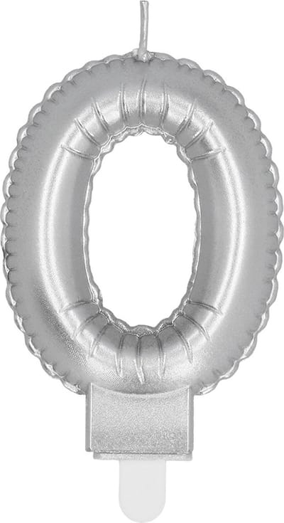Boland - Kaarsje '0' zilver 0 Zilver - Geen thema - Verjaardag - Jubileum