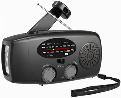 SnelShoppen - XSY088 Mini Noodradio - Compacte 2000mAh Draagbare Radio met Solar & Dynamo - AM/FM Ontvangst - LED Zaklamp - Ideaal voor Auto, Camping