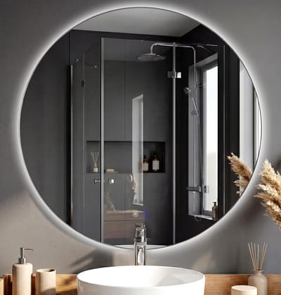 CLP Vendula LED Badkamerspiegel Rond - Touchdimmer - 3 Lichtstanden - Anti-condens - Frameloze Wandspiegel - Ø 80 helder/glas