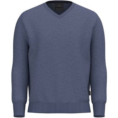 Fynch-Hatton Trui V-Neck Uni Color Cashmere Cloud Blue / male