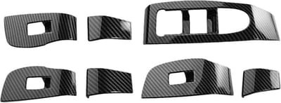 Cosensi- Raam Schakelaar Hoogwaardige ABS - Raam Schakelaar Console - Geschikt voor Mazda 3 Sedan/Hatchback 2020-2023 - Geschikt voor Mazda CX-30 2020-2023 - Carbon Fiber - Linksrijdend - Raam Schakelaar Cover