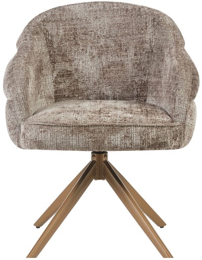 Starfurn Eetkamerstoel Bella - Taupe/Brons - Draaibaar - Set van 2
